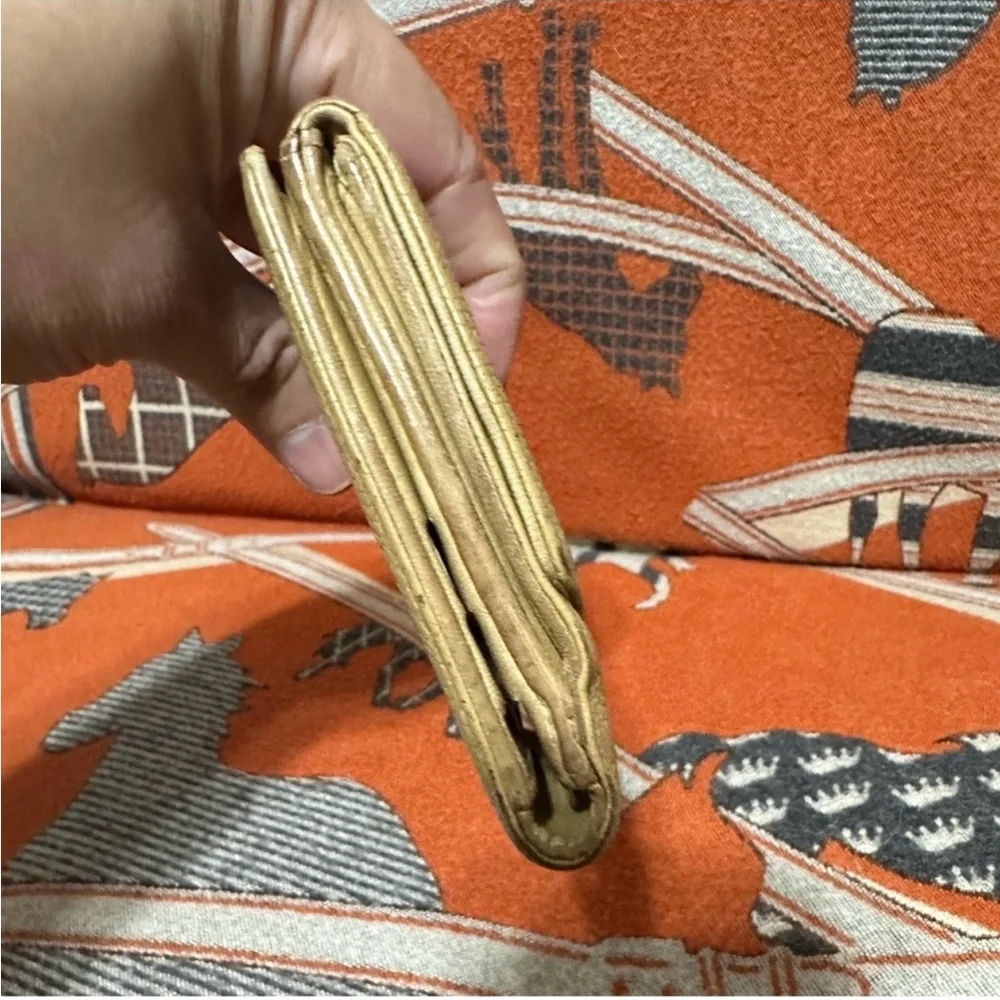 Chanel Tan Caviar Leather CC Compact Flap Wallet